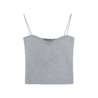 Naiste vabaaja topp õhukeste rihmade ja kandilise kaelusega