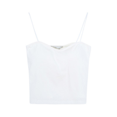 Naiste vabaaja topp õhukeste rihmade ja kandilise kaelusega