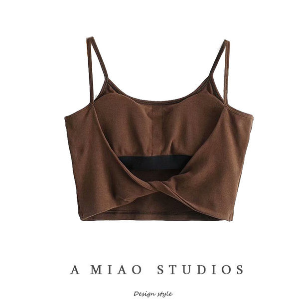 Naiste vabaaja lühike õhukeste rihmadega topp