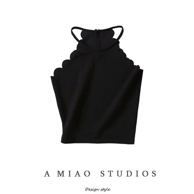 Lühike naiste topp õhukesest kudumisest lukuga