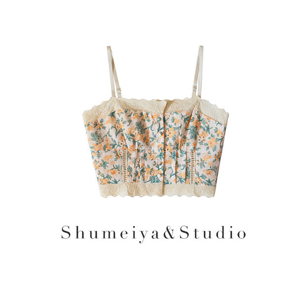 Γυναικείο μπουστάκι με λουλουδάτο μοτίβο και λεπτά τιραντάκια