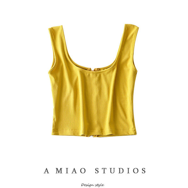 Naiste lühike laiade rihmade ja tõmblukuga topp