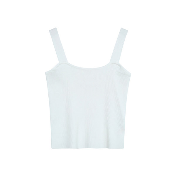Γυναικεία αμάνικι μπλούζα από λεπτό πλέξιμο με φαρδύ τιραντάκι - ρετρό μοντέλο