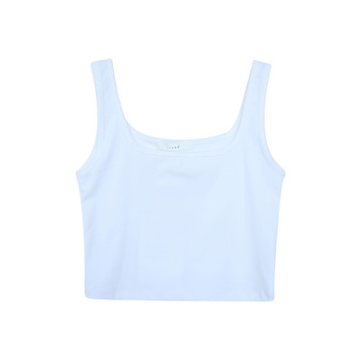 Lühike laiade rihmade ja ümara kaelusega naiste topp