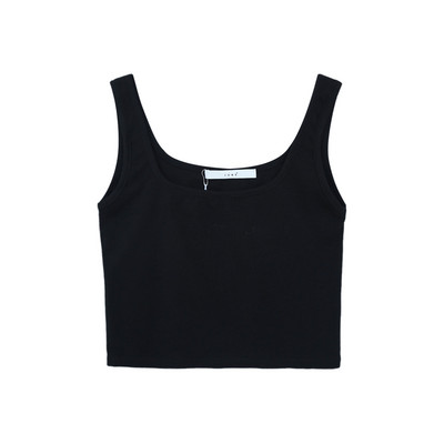 Lühike laiade rihmade ja ümara kaelusega naiste topp