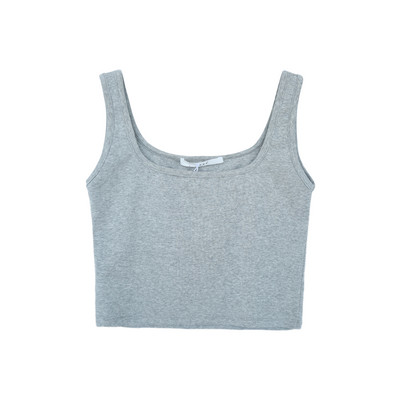 Lühike laiade rihmade ja ümara kaelusega naiste topp