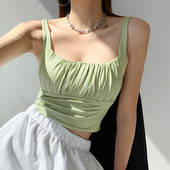 Igapäevane naiste ruudukujulise kaelusega kootud topp