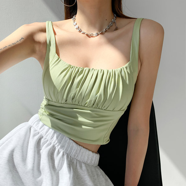 Igapäevane naiste ruudukujulise kaelusega kootud topp