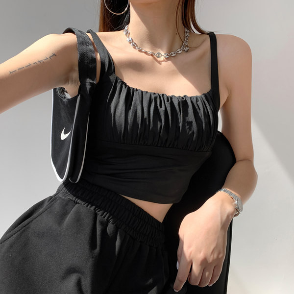 Igapäevane naiste ruudukujulise kaelusega kootud topp