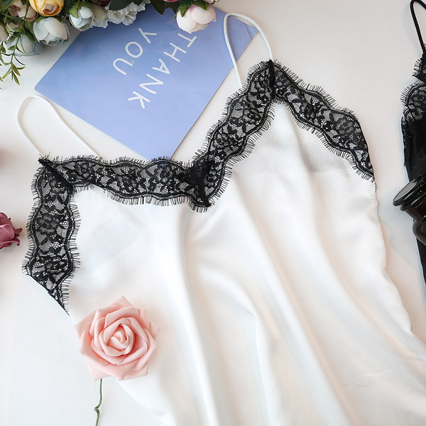 Naiste pitsi ja V-kaelusega šifoonist topp