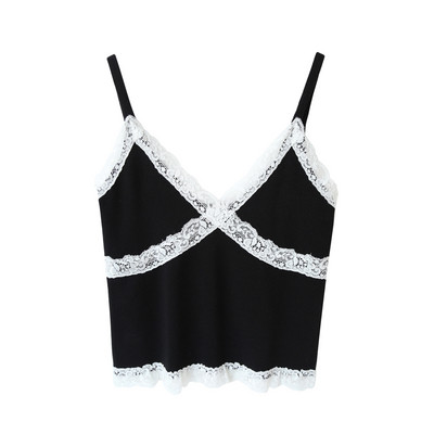 Pitsi ja V-kaelusega naiste topp