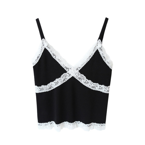 Pitsi ja V-kaelusega naiste topp