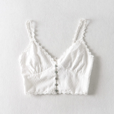 Γυναικείο κοντό μπουστάκι με λεπτά τιραντάκια και κουμπιά