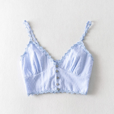 Γυναικείο κοντό μπουστάκι με λεπτά τιραντάκια και κουμπιά