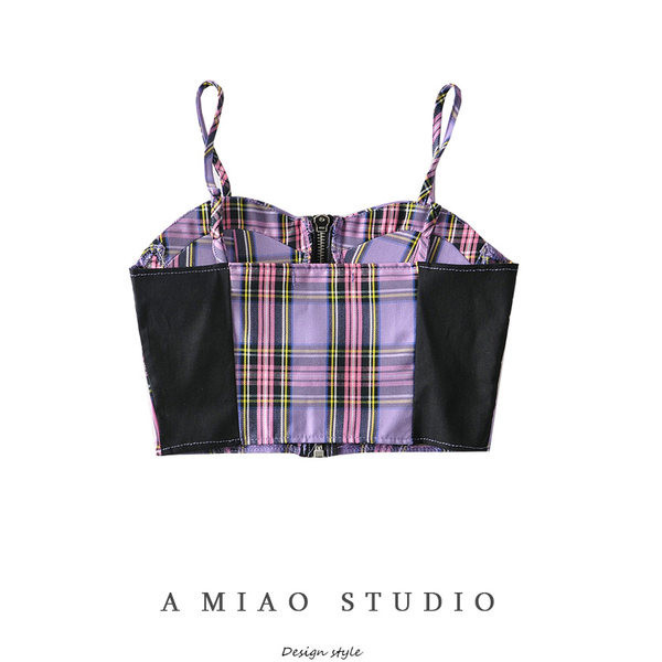 Γυναικείο κοντό μπουστάκι με λεπτά τιραντάκια και φερμουάρ