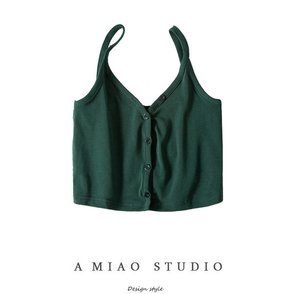 Γυναικεία αμάνικι μπλούζα με λεπτούς ιμάντες και κουμπιά