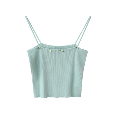 Naiste velvetist peenikeste rihmade ja lilledega topp