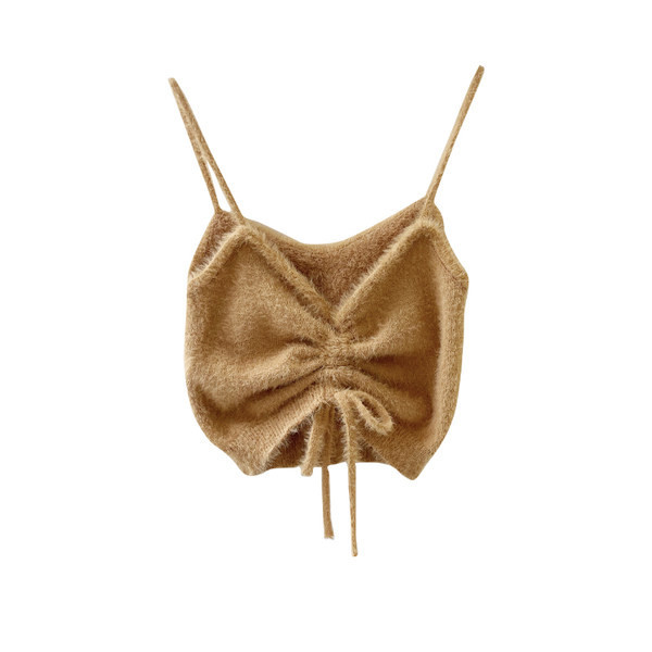 Naiste vabaaja lühike lipsude ja õhukeste rihmadega topp