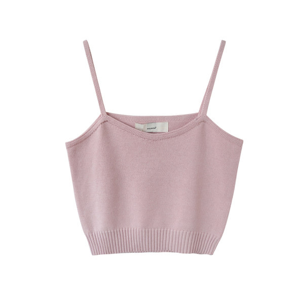 Γυναικεία πλεκτή αμάνικη  μπλούζα με λεπτά τιραντάκια