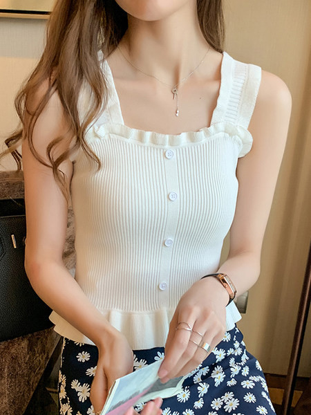 Γυναικείο καθημερινό αμάνικο μπλουζάκι με φαρδύ τιραντάκια  