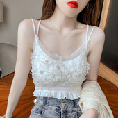 Naiste lühike pärlite ja õhukeste rihmadega rinnahoidja