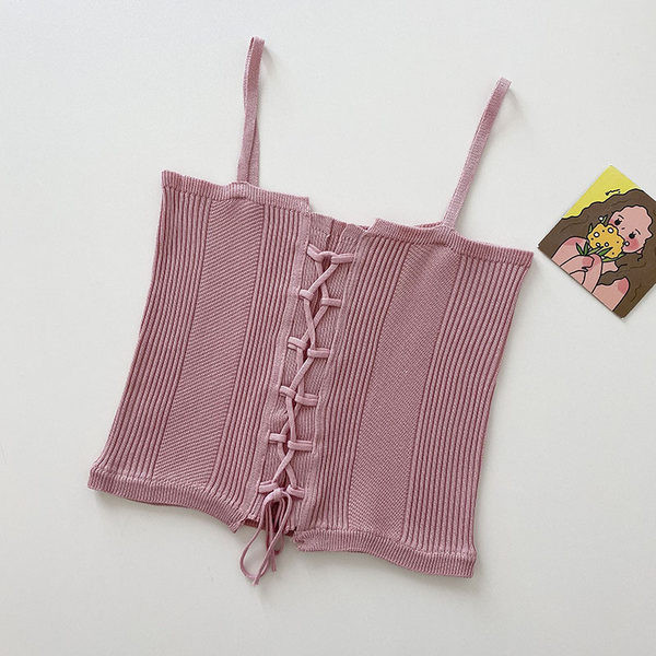 Γυναικεία αμάνικη  μπλούζα με κορδόνια