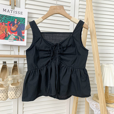 Uue mudeli lipsude ja laiade rihmadega naiste topp