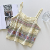 Naiste retrostiilis õhukeste rihmadega topp