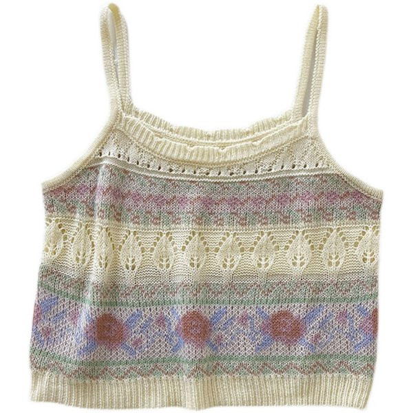 Naiste retrostiilis õhukeste rihmadega topp