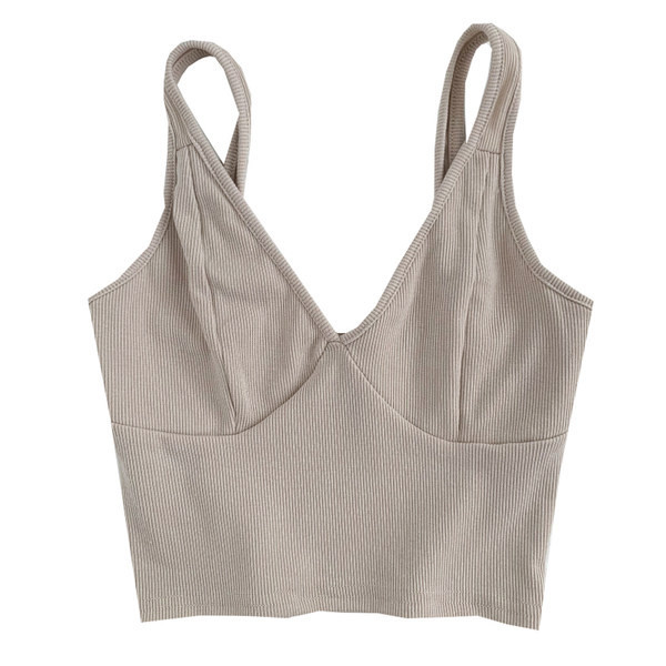 Dnevna ženska majica bez rukava s naramenicama i špic izrezom