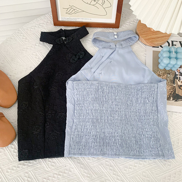 Μοντέρνα γυναικεία αμάνικη μπλούζα με στρογγυλή λαιμόκοψη σε διάφορα χρώματα