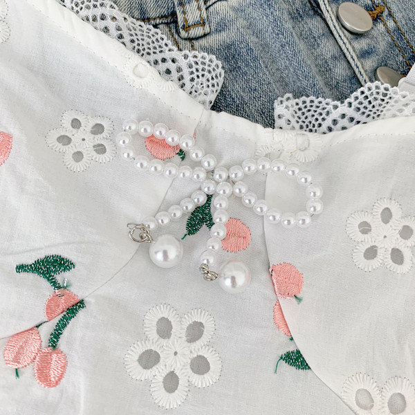 Νέο μοντέλο γυναικείο κοντό μπουστάκι με κεντήματα και πέρλες