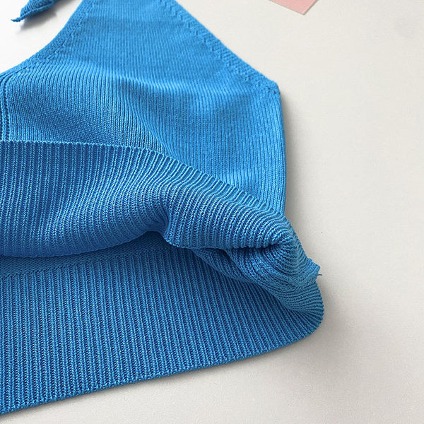 Κοντή γυναικεία αμάνικη μπλούζα με κορδόνια σε τρία χρώματα