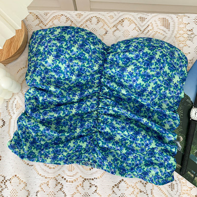 Μοντέρνο γυναικείο μπουστάκι με λουλουδάτο μοτίβο - τρία χρώματα