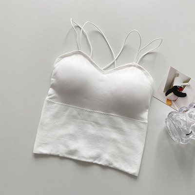 Γυναικεία μπλούζα με σταυρωτά τιραντάκια σε τέσσερα χρώματα