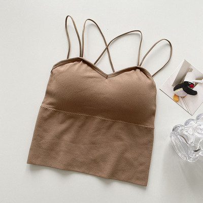 Γυναικεία μπλούζα με σταυρωτά τιραντάκια σε τέσσερα χρώματα