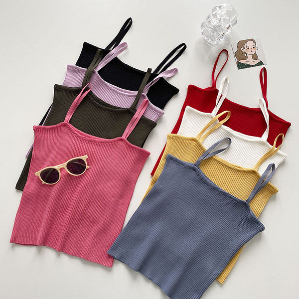 Γυναικείο καθημερινό αμάνικο μπλουζάκι με λεπτά τιραντάκια  - σε διάφορα χρώματα