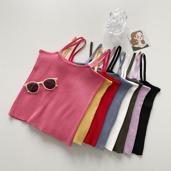 Γυναικείο καθημερινό αμάνικο μπλουζάκι με λεπτά τιραντάκια  - σε διάφορα χρώματα