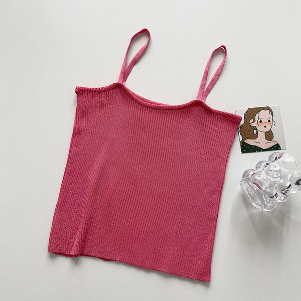 Γυναικείο καθημερινό αμάνικο μπλουζάκι με λεπτά τιραντάκια  - σε διάφορα χρώματα