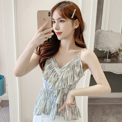 Μοντέρνο φανελάκι με λεπτούς ιμάντες σε δύο χρώματα