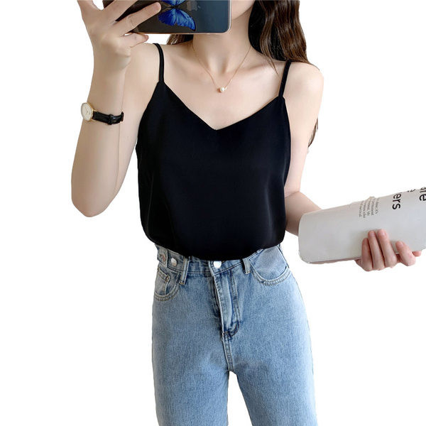 Μονόχρωμο γυναικείο φανελάκι  - φαρδύ μοντέλο