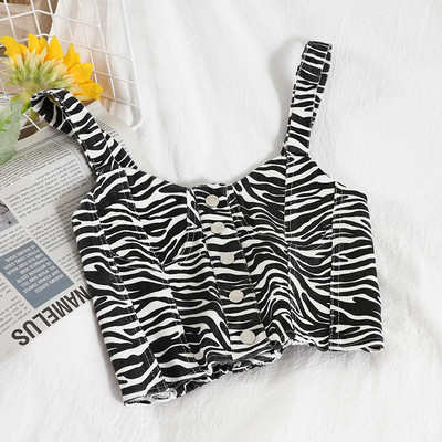 Γυναικεία αμάνικη μπλούζα με κουμπιά και τιραντάκια