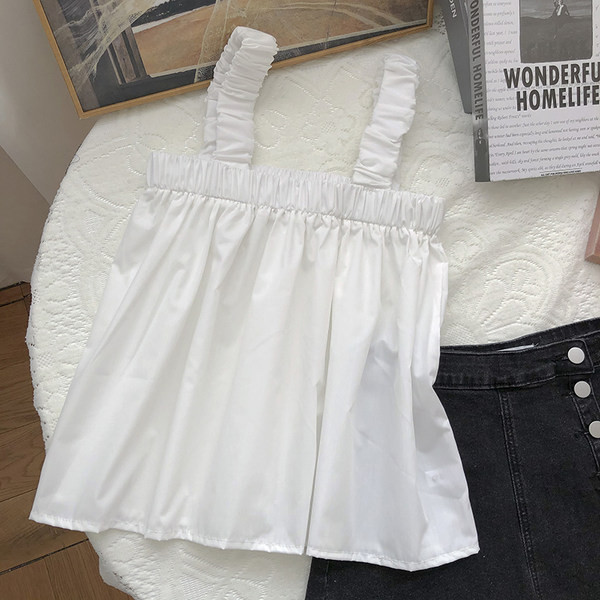 Γυναικεία φαρδιά αμάνικη  μπλούζα με φαρδύ τιραντάκι