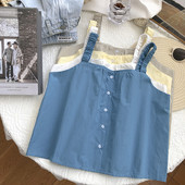 Γυναικεία φαρδιά αμάνικη μπλούζα με κουμπιά