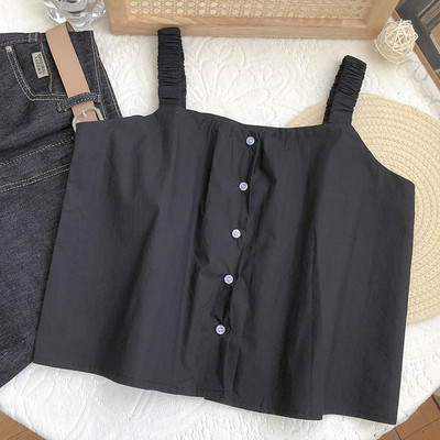 Γυναικεία φαρδιά αμάνικη μπλούζα με κουμπιά