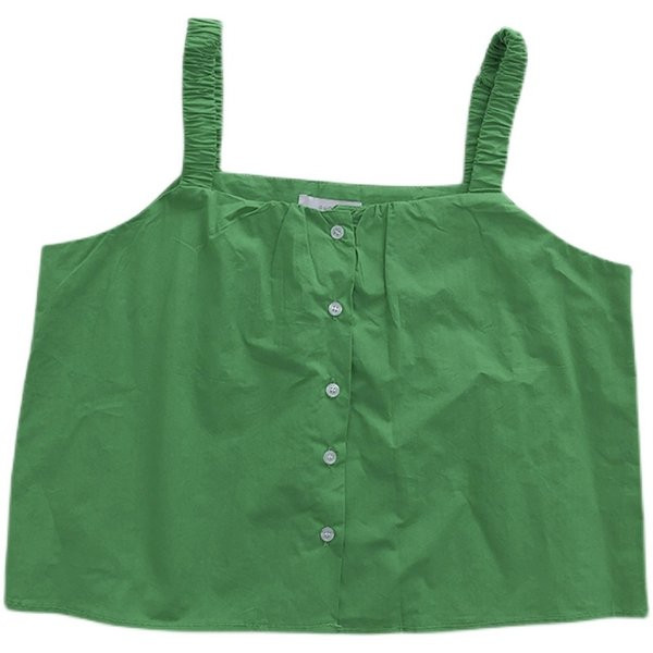 Γυναικεία φαρδιά αμάνικη μπλούζα με κουμπιά