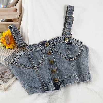 Γυναικεία αμάνικη μπλούζα με κουμπιά