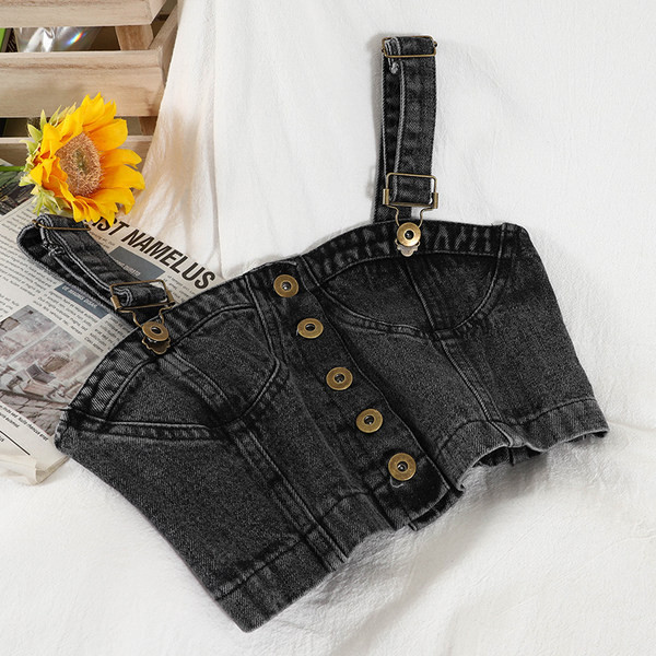 Γυναικεία αμάνικη μπλούζα με κουμπιά