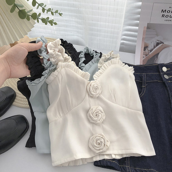 Moderni ženski poprsje s 3D cvjetovima