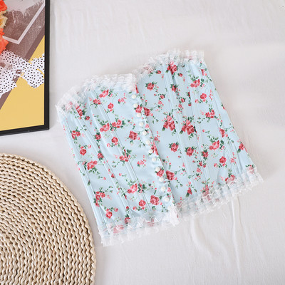 Γυναικείο καθημερινό μπουστάκι με λουλουδάτο μοτίβο σε τρία χρώματα